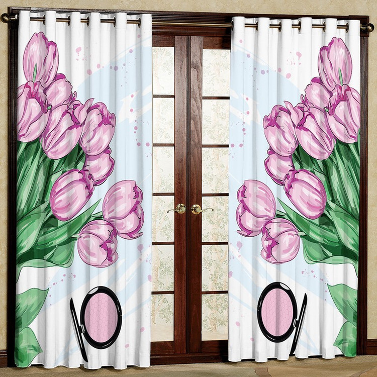 پرده مدل گل مخمل پانچی کد 671 سایز 140x280 سانتی متر