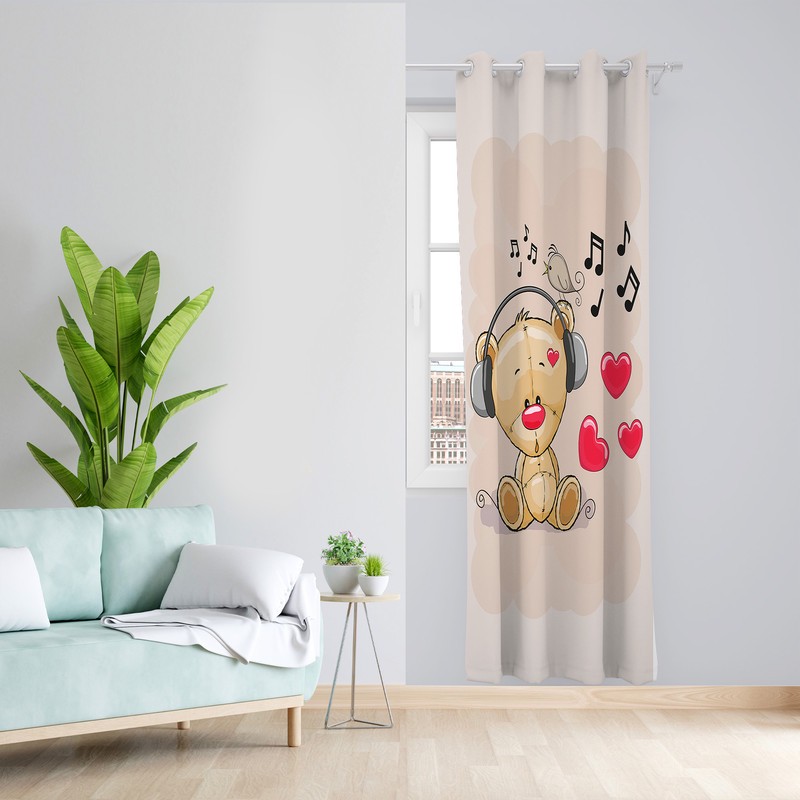 پرده طرح کودک مدل مخمل پانچی کد 4760 z سایز 140x200 سانتی متر