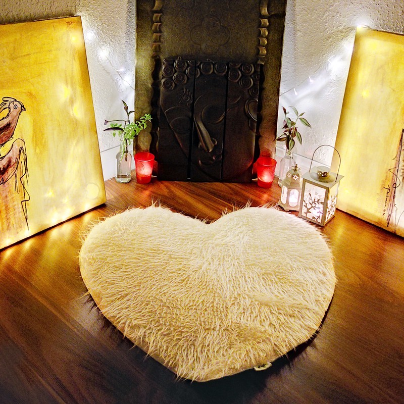 پادری طرح قلب کد H011 سایز 8080 سانتی متر