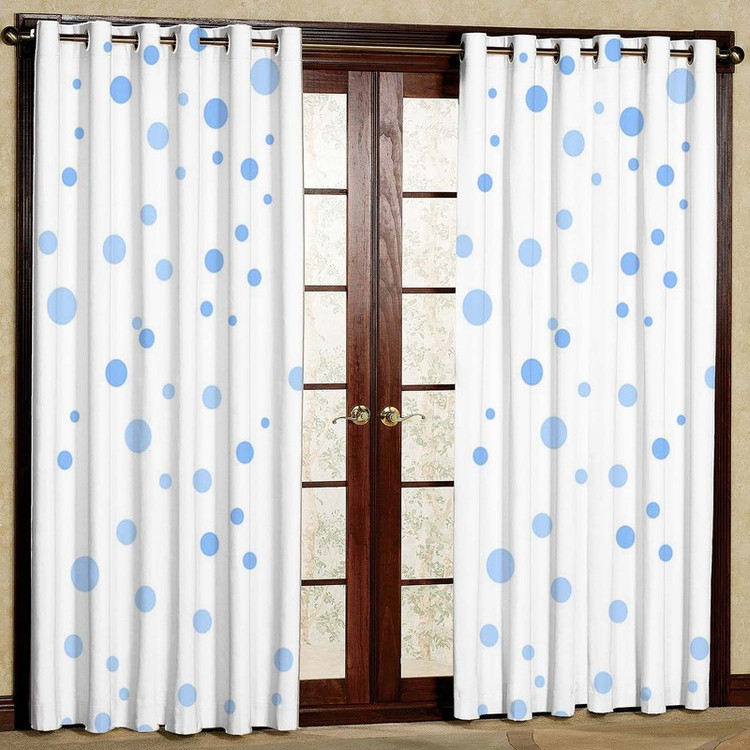 پرده بارمان دکور طرح خال خالی مدل مخمل پانچی کد 1722 W سایز 140x200 سانتی متر