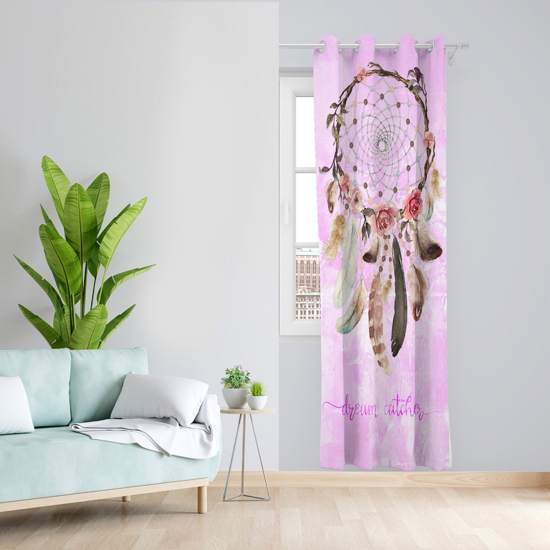 پرده طرح دریم کچر مدل مخمل پانچی کد L 1017R L Z سایز 140x200 سانتی متر