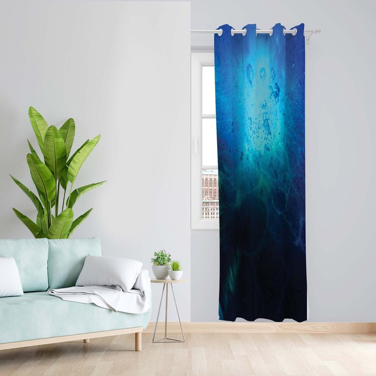 پرده طرح اقیانوس مدل مخمل پانچی کد 1562 z سایز 140x200 سانتی متر