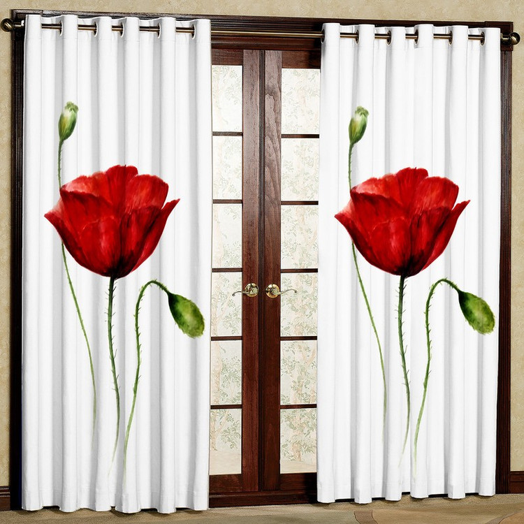 پرده بارمان دکور طرح گل مدل مخمل پانچی کد 4821 W سایز 140x200 سانتی متر