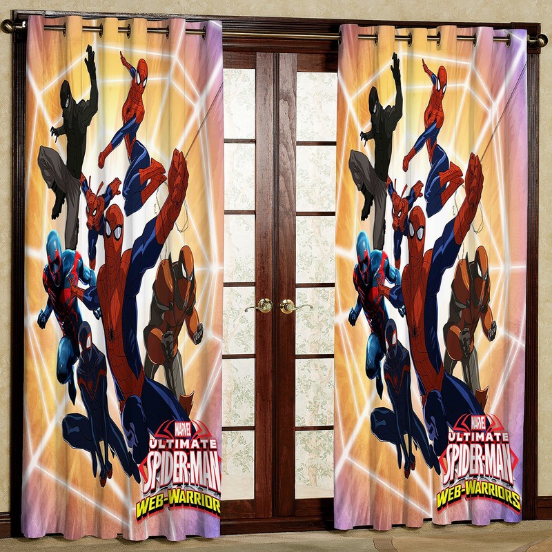 پرده مدل مرد عنکبوتی مخمل پانچی کد 4067 سایز 200x140 سانتی متر