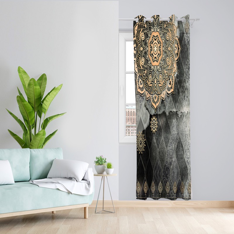پرده طرح سنتی مدل مخمل پانچی کد 4793 z سایز 140x200 سانتی متر