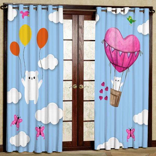 پرده مدل بالن قلبی هازان پانچی کد 1 سایز 280x140 سانتی متر