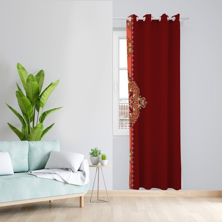 پرده طرح سنتی مدل مخمل پانچی کد L 194 Z سایز 140x200 سانتی متر