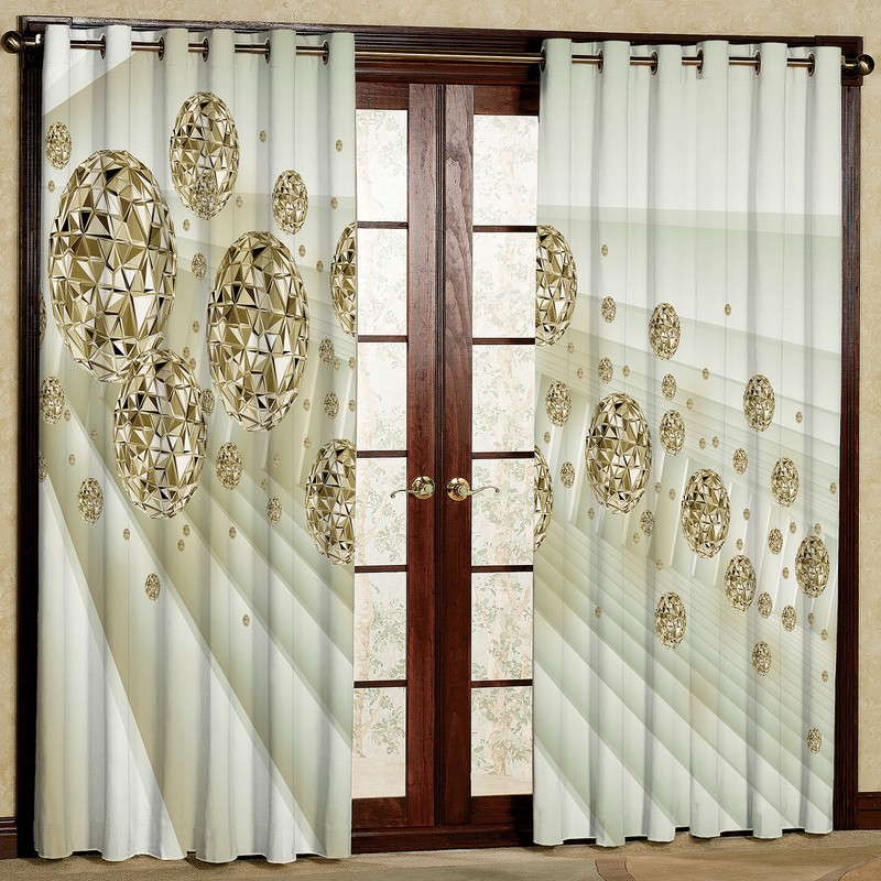 پرده مدل نگین مخمل پانچی کد 1210L سایز 140x280 سانتی متر