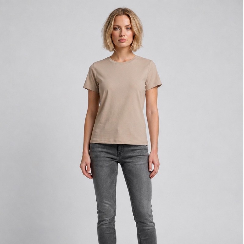 تی شرت آستین کوتاه زنانه مدل نخی کراس ساده