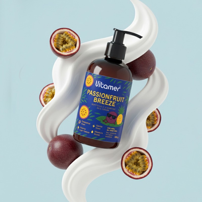 کرم مرطوبکننده و آبرسان بدن ویتامر مدل Passionfruit Breeze مناسب برای انواع پوست حجم 250 میلیلیتر